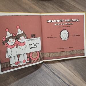 Solomon Grundy Born Oneday Finite Arithmetic Puzzle Hardcover Book 1977 Great